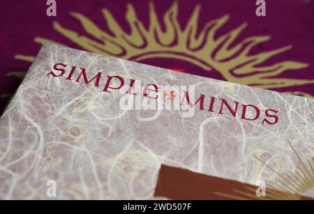 Viersen, Germany - January 9. 2023: Closeup of Simple Minds rock band album cover New Gold Dream from 1982 Stock Photo