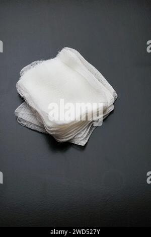 Scissors Bleed The Gauze and scissors used to control bleeding for first aid Stock ...