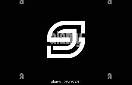 SJ logo template, SJ letter, flat design Stock Vector