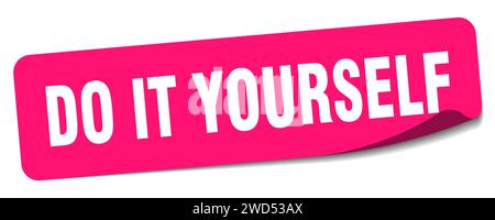do it yourself sticker. do it yourself rectangular label isolated on white background Stock Vector
