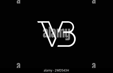 A modern and professional logo with the initials of the letters WB Stock Vector