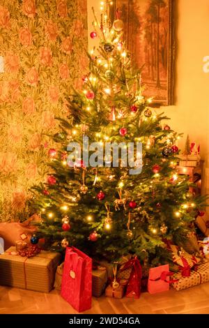 Christmas tree and presents Stock Photo