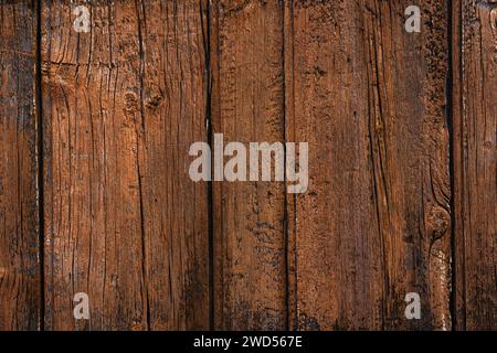 Old wooden background with cracks. Texture, wooden surface, full frame Stock Photo