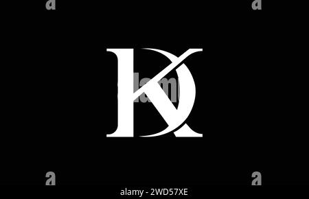 DK or KD Letter Mark Abstract Monogram Vector Logo Template for Business, DK Logo Design Stock Vector