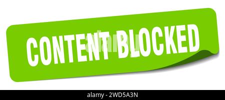 content blocked sticker. content blocked rectangular label isolated on white background Stock Vector