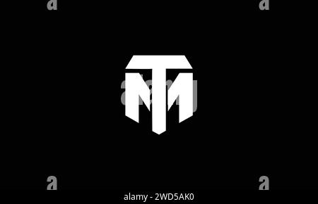 Letter TM or MT Logo Design Using letter T and M Stock Vector
