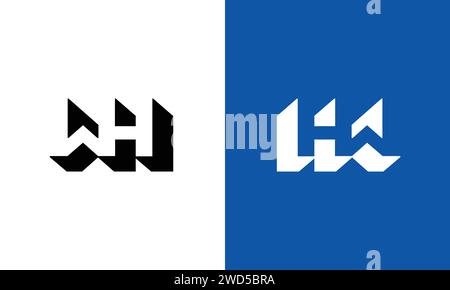 hw wh letter vector logo abstract template Stock Vector