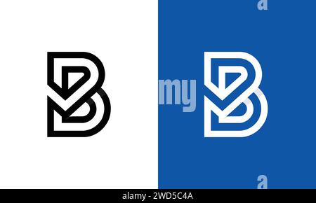 VB BV initials monogram letter text alphabet logo design Stock Vector