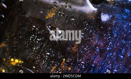 Dark abstract background with droplets. Stock Photo
