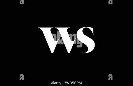 Modern and elegant WS initials logo design Stock Vector