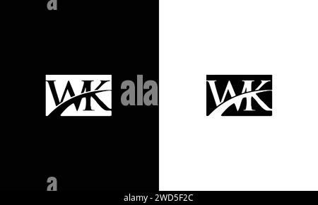 Alphabet letters Initials Monogram logo WK, W and K Stock Vector
