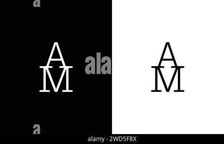 MA, AM, M, A Abstract Letters Logo Monogram Stock Vector