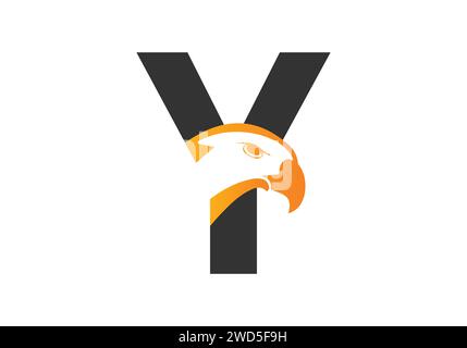 Letter Y Eagle head Logo Design Vector Template. Modern logo design for company identity. Stock Vector