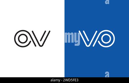 Letter ov, vo initial logotype company name design. vector logo for business and company identity Stock Vector