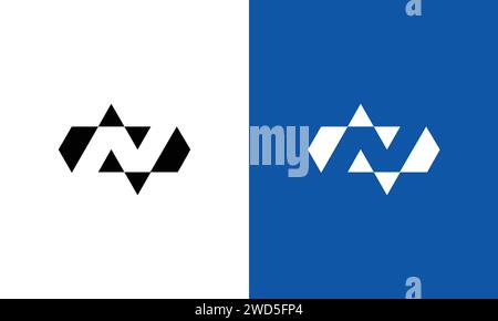 n initial triangle logo design vector template Stock Vector