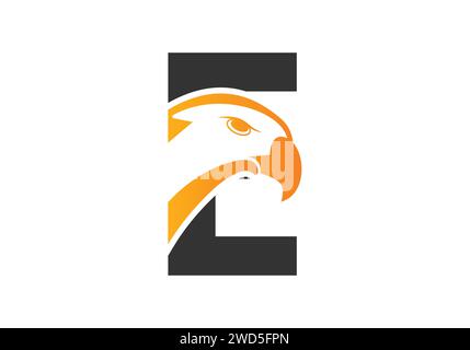 Letter E Eagle head Logo Design Vector Template. Modern logo design for company identity. Stock Vector