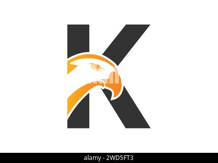 Letter K Eagle head Logo Design Vector Template. Modern logo design for company identity. Stock Vector