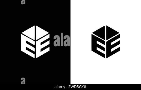 Monogram EE creative modern black letters logo design Stock Vector
