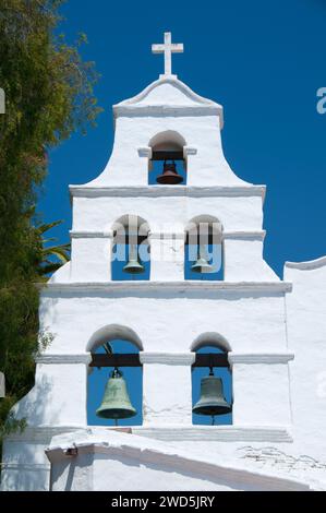 The Campanario, Mission Basilica San Diego de Alcala, San Diego, California Stock Photo