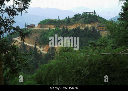 龙胜镇 (龙胜县) 中國 Longsheng, Dazhai Longji Ping'an Zhuang, China; Typical landscape in China's mountain province; Typische Landschaft in Chinas Bergprovinz Stock Photo