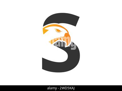 Letter S Eagle head Logo Design Vector Template. Modern logo design for company identity. Stock Vector