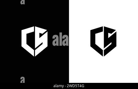 CS Letter logo alphabet monogram initial based icon design Stock Vector