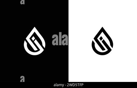 SI SJ Letter logo alphabet monogram initial based icon design Stock Vector