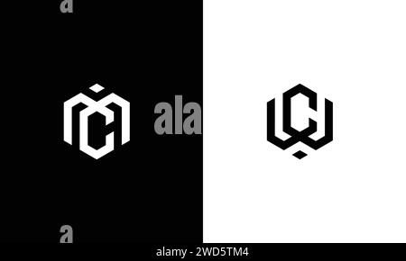 MC WC Letter logo alphabet monogram initial based icon design Stock Vector