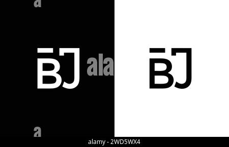 Unique, Modern, Elegant and Geometric Style Typography Alphabet BJ letters logo Icon Stock Vector