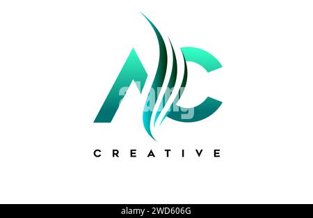 AC ac alphabet letter logo design idea concept for business or personal brand identity icon Vector Illustration. Stock Vector