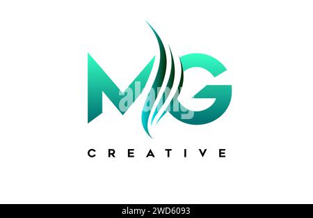 MG mg alphabet letter logo design idea concept for business or personal brand identity icon Vector Illustration. Stock Vector