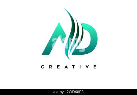 AD ad alphabet letter logo design idea concept for business or personal brand identity icon Vector Illustration. Stock Vector