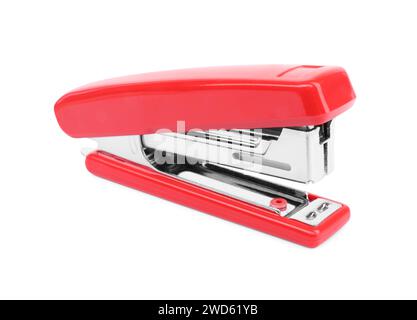 One new red stapler isolated on white Stock Photo - Alamy