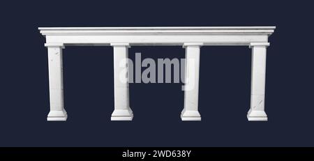 Realistic white antique roman column isolated on transparent background ...