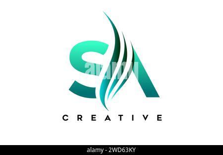 SA sa alphabet letter logo design idea concept for business or personal brand identity icon Vector Illustration. Stock Vector