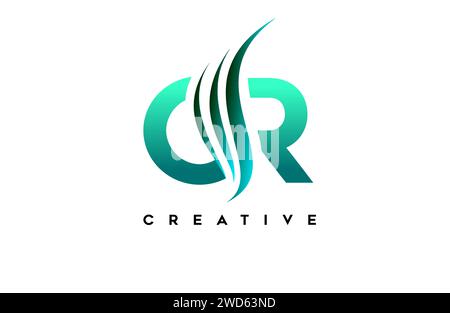 CR cr alphabet letter logo design idea concept for business or personal brand identity icon Vector Illustration. Stock Vector