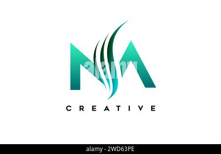 NA na alphabet letter logo design idea concept for business or personal brand identity icon Vector Illustration. Stock Vector