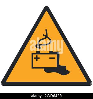 WARNING PICTOGRAM, BATTERY CHARGING ISO 7010 - W026 Stock Vector