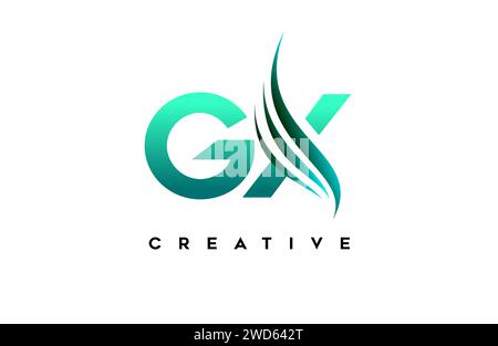 GX gx alphabet letter logo design idea concept for business or personal brand identity icon Vector Illustration. Stock Vector