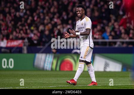 18th January 2024;  Metropolitano Stadium, Madrid, Spain, Spanish Copa Del Rey Football, Atletico Madrid versus Real Madrid; Vinicius Jr Credit: Action Plus Sports Images/Alamy Live News Stock Photo