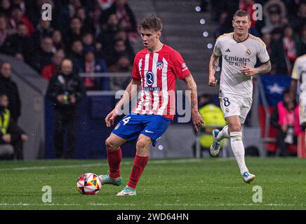 18th January 2024; Metropolitano Stadium, Madrid, Spain, Spanish Copa Del Rey Football, Atletico Madrid versus Real Madrid; Pablo Barrios Credit: Action Plus Sports Images/Alamy Live News Stock Photo