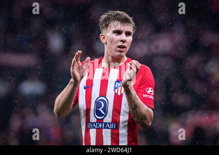 18th January 2024;  Metropolitano Stadium, Madrid, Spain, Spanish Copa Del Rey Football, Atletico Madrid versus Real Madrid; Pablo Barrios Credit: Action Plus Sports Images/Alamy Live News Stock Photo