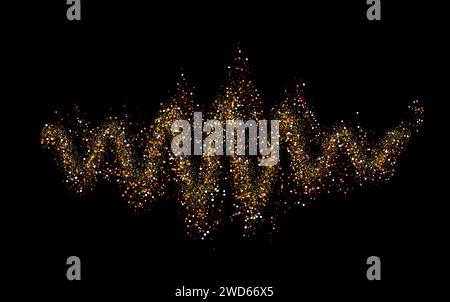 3D futuristic circle wave. Abstract digital background. Glowing music sound wave with dots and lines. Vector technology backdrop with moving white Stock Vector