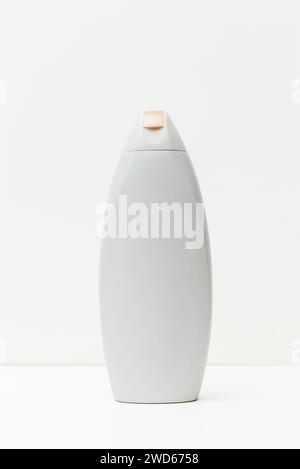 White unbranded plastic shampoo cream conditioner bottle isolated object item mock up Stock Photo