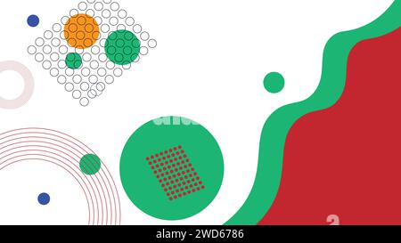 Abstract pop art background with wave patterns and twisting dots. Vector pattern. Color wave template and presentation design 90s 80s Stock Vector