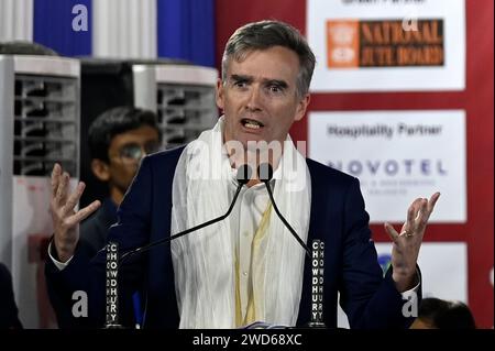 Kolkata, India. 18th Jan, 2024. KOLKATA, INDIA - JANUARY 18: British High Commissioner in India Alex Ellis addresses during inauguration of 47th International Kolkata Book Fair at Central Park, Salk Lake on January 18, 2024 in Kolkata, India. (Photo by Samir Jana/Hindustan Times/Sipa USA) Credit: Sipa USA/Alamy Live News Stock Photo