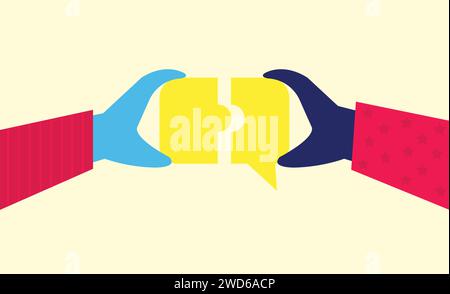 Sharing diverse inclusive opinion feedback illustration Stock Vector