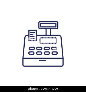 cash register machine line icon Stock Vector