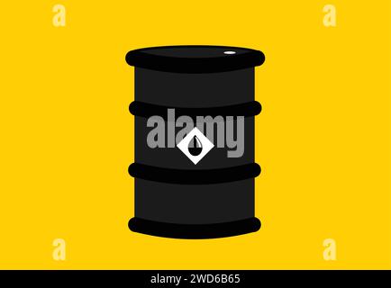 Petroleum crude oil drum illustration Stock Vector