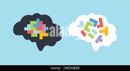 Memory loss, Alzheimer's, dementia related problem illustration Stock Vector